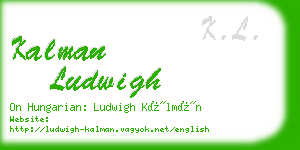 kalman ludwigh business card